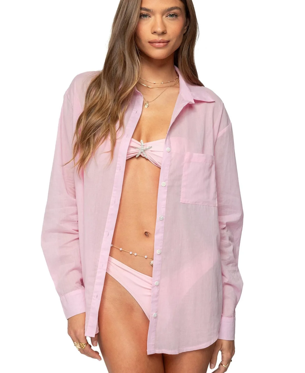 Kellen Oversized Cotton Button Up Shirt by Edikted