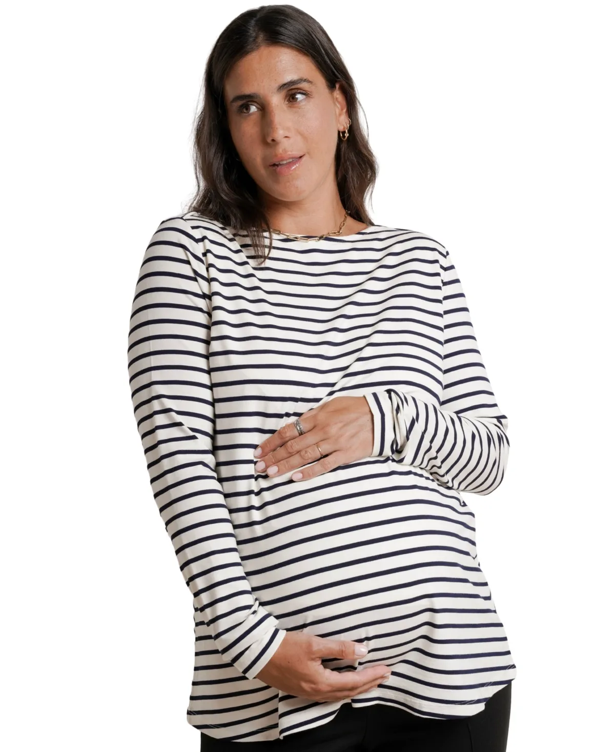 Nicolette Boatneck Tee by Nom Maternity