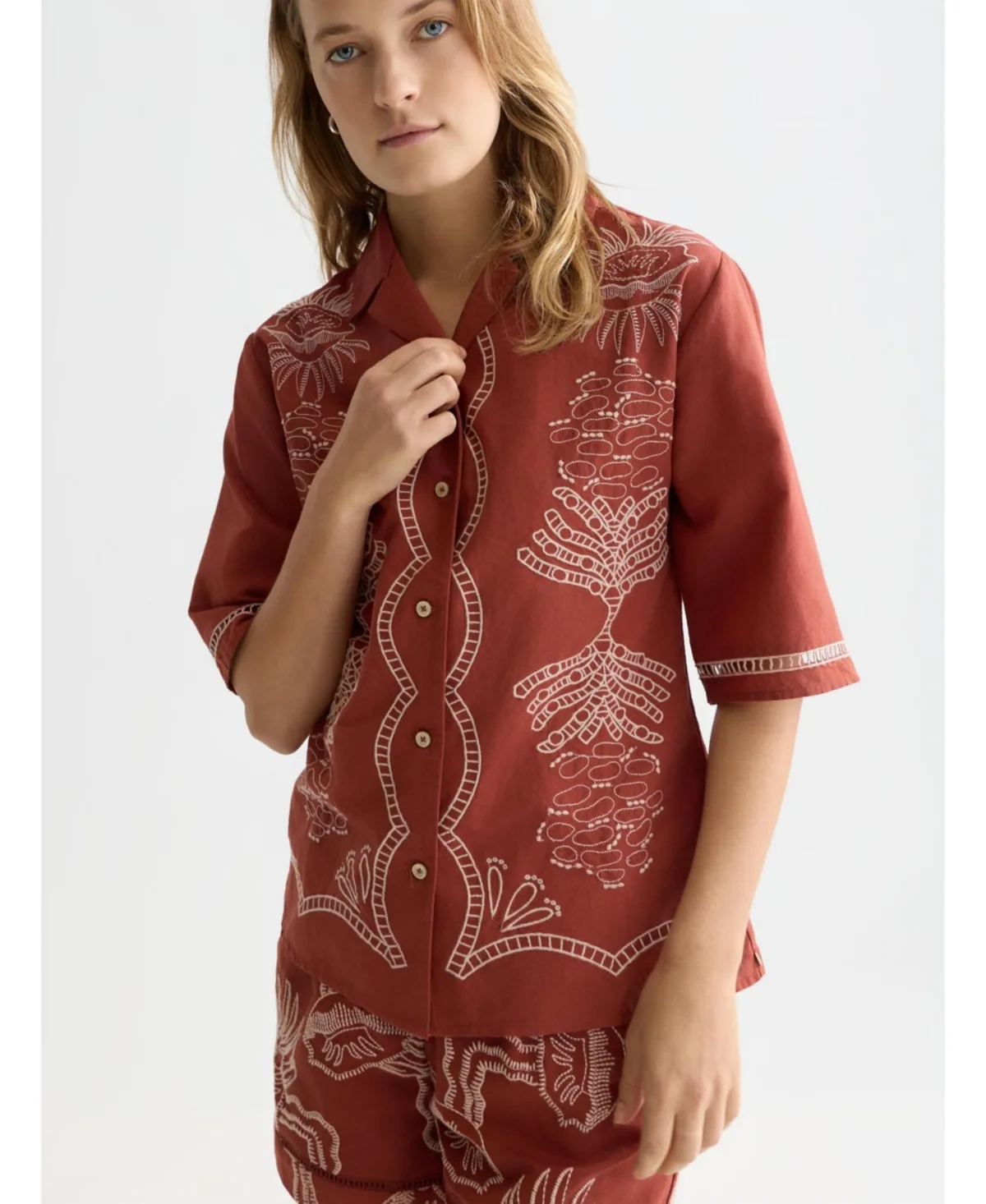 Embroidered Short Sleeved Fitted Shirt by Scotch & Soda
