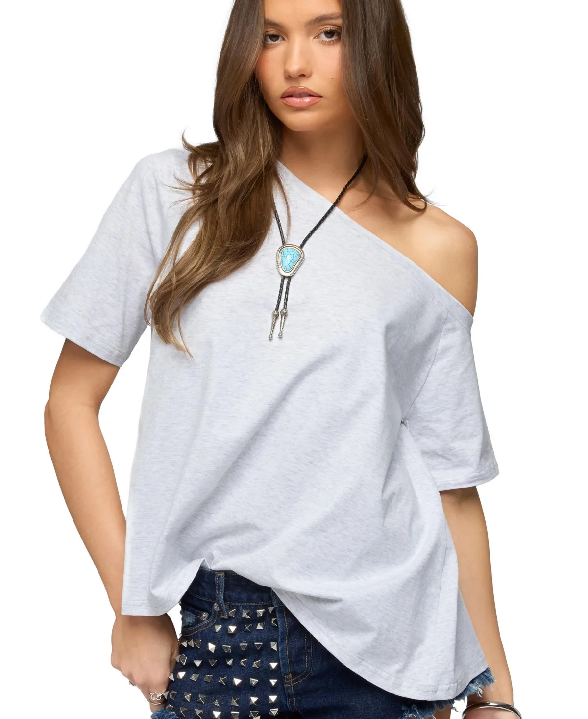 Miah Off Shoulder Shredded Back Top by Edikted