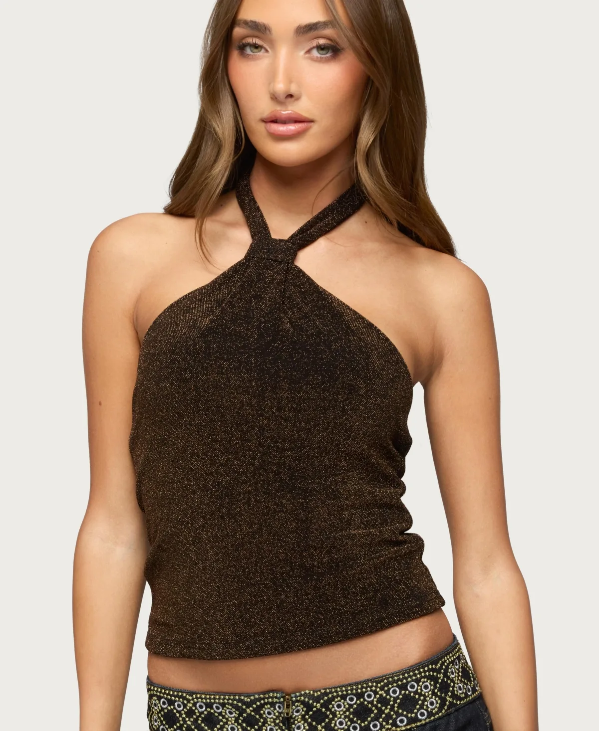 Katalya Glitter Halter Top
