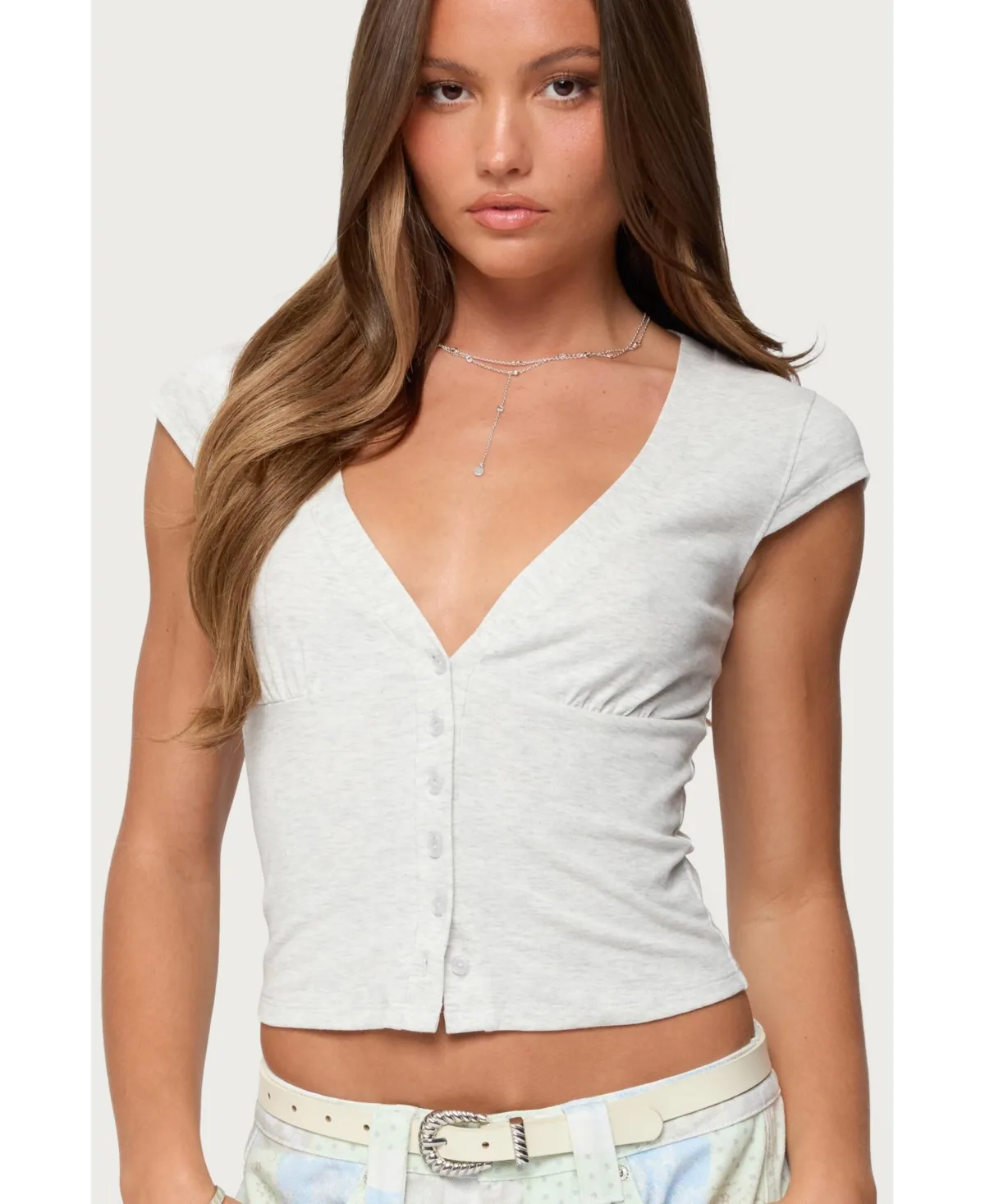 Alza Button Up Top by Edikted