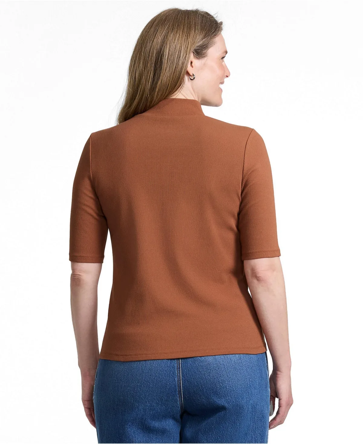 Wide Rib Mock Turtleneck by Lands' End