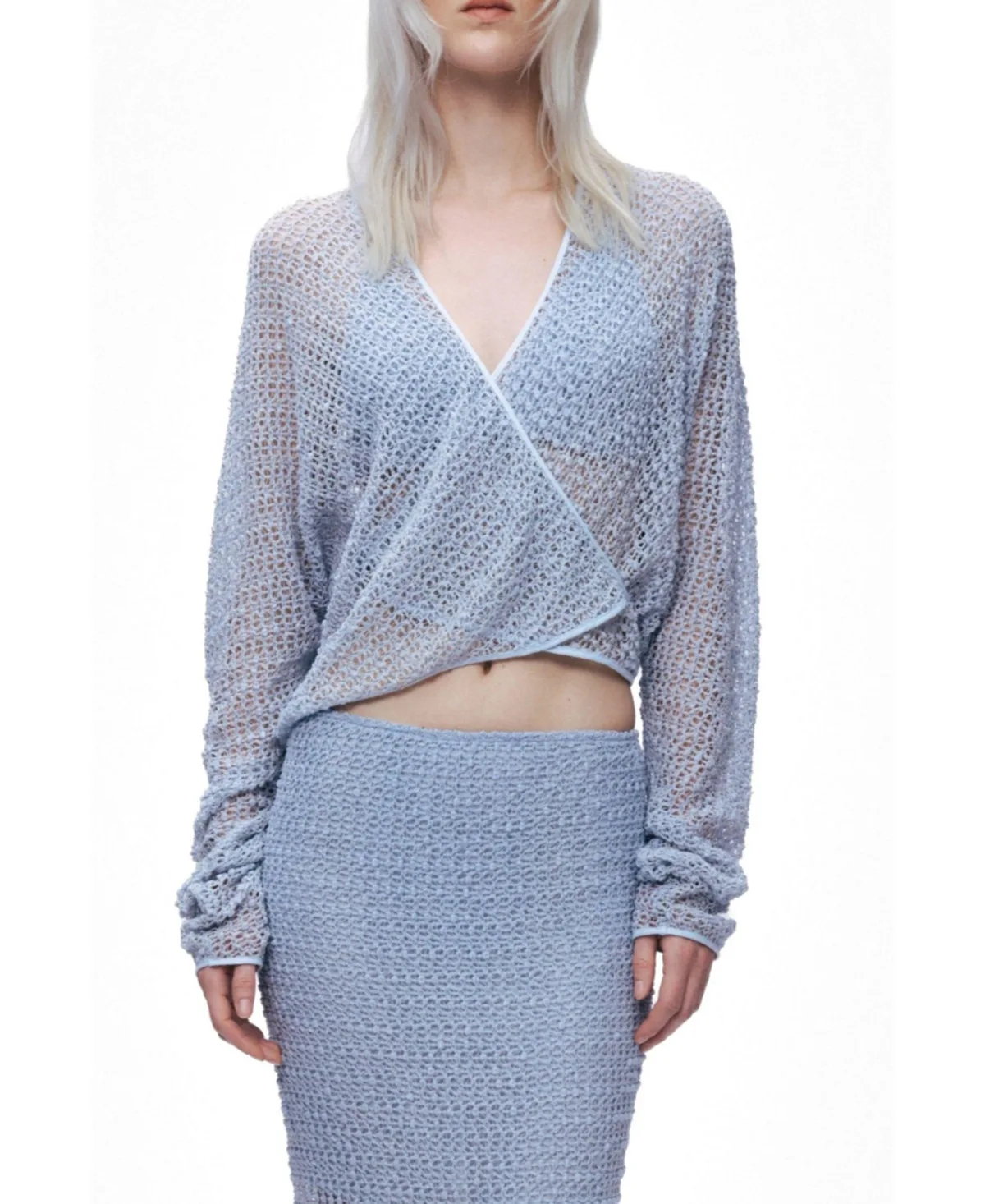Wrap Mesh Blouse by Nocturne