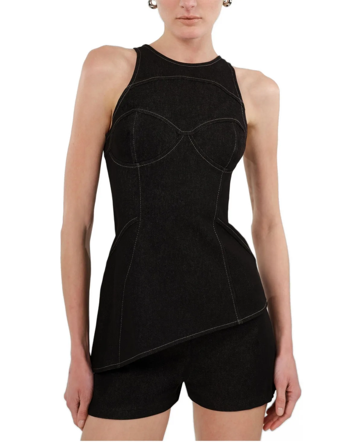 Halter Neck Denim Bustier Top by Nocturne
