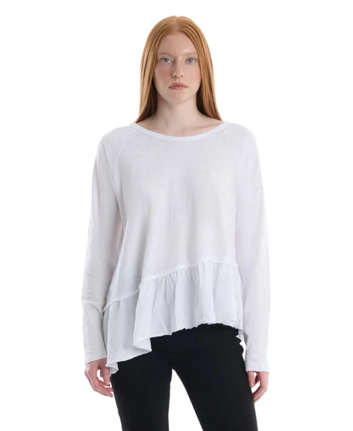 Raglan Long Sleeve Asymmetric Peplum by Wilt