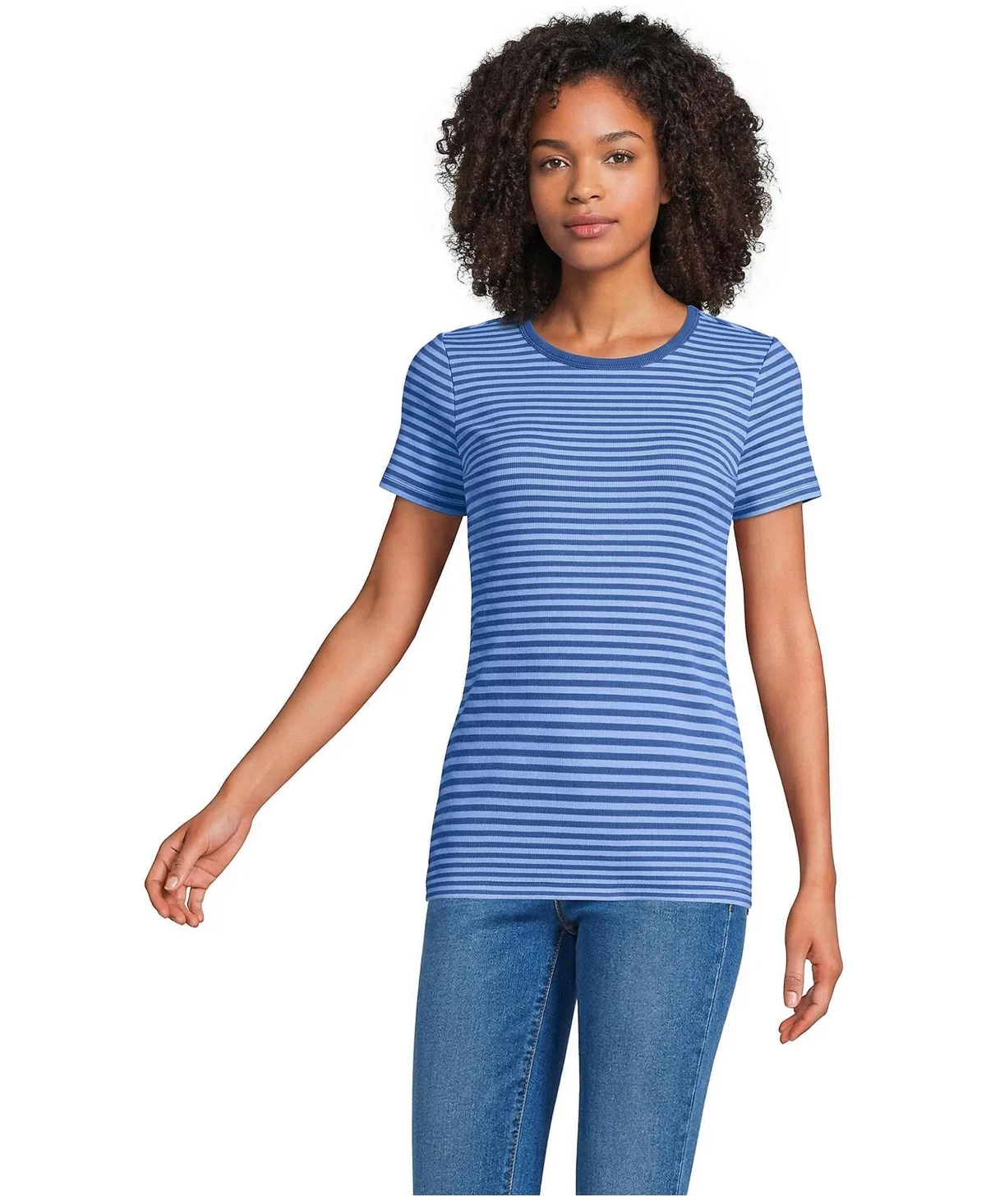 Tall Micro Rib T-Shirt by Lands' End