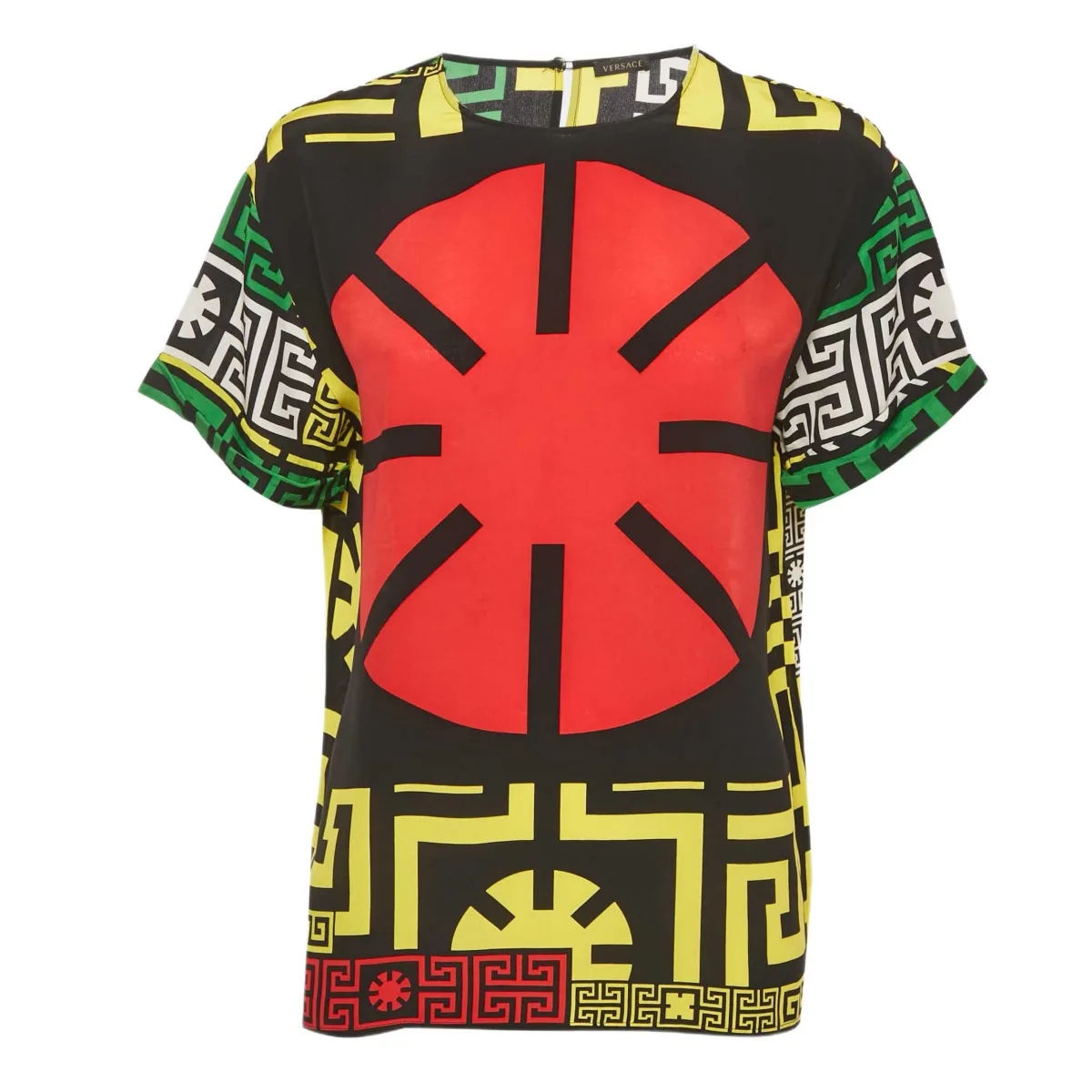 Printed Silk Tunic Top by Pre-owned Versace