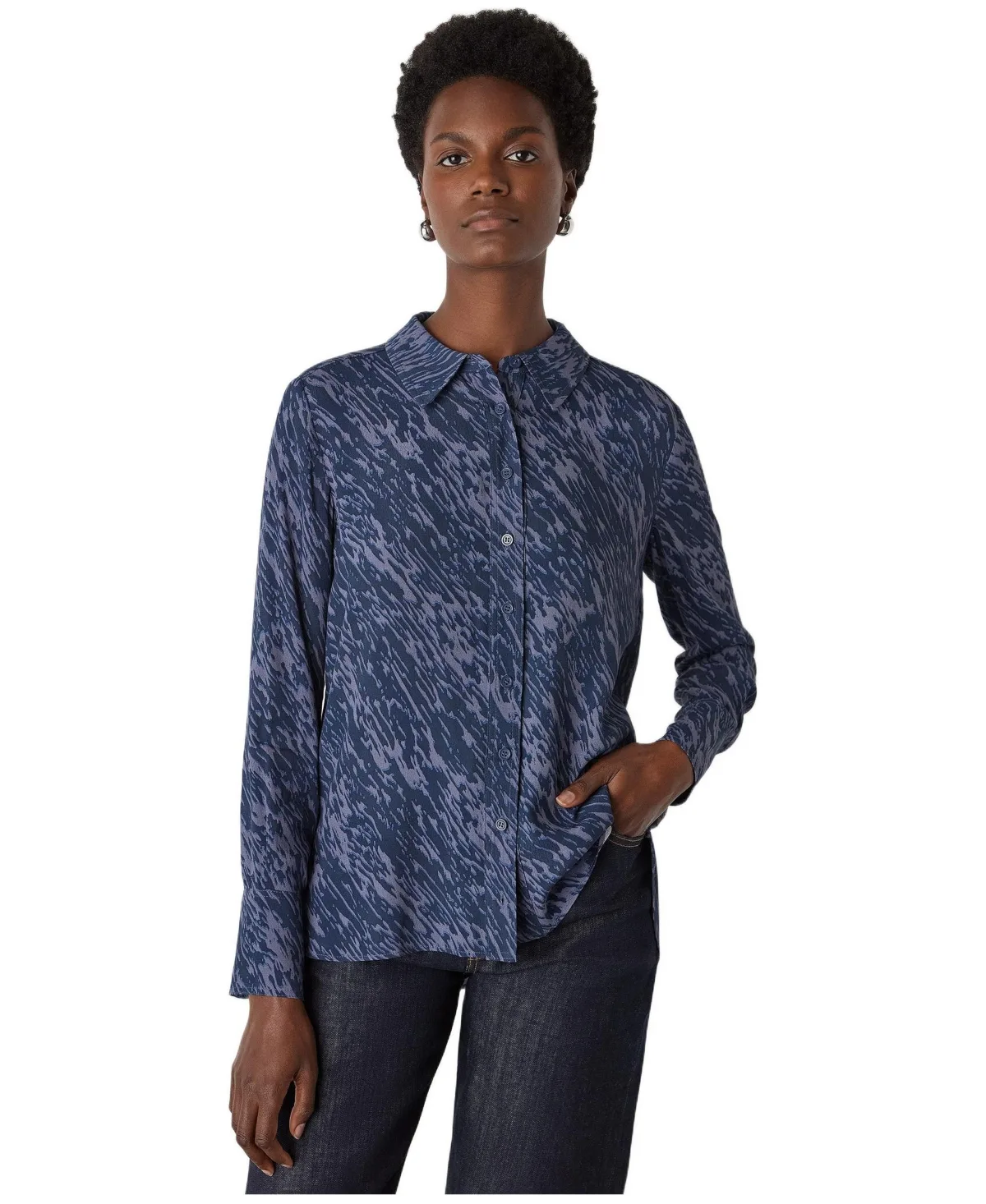 Abstract Marks Collared Shirt by Whistles