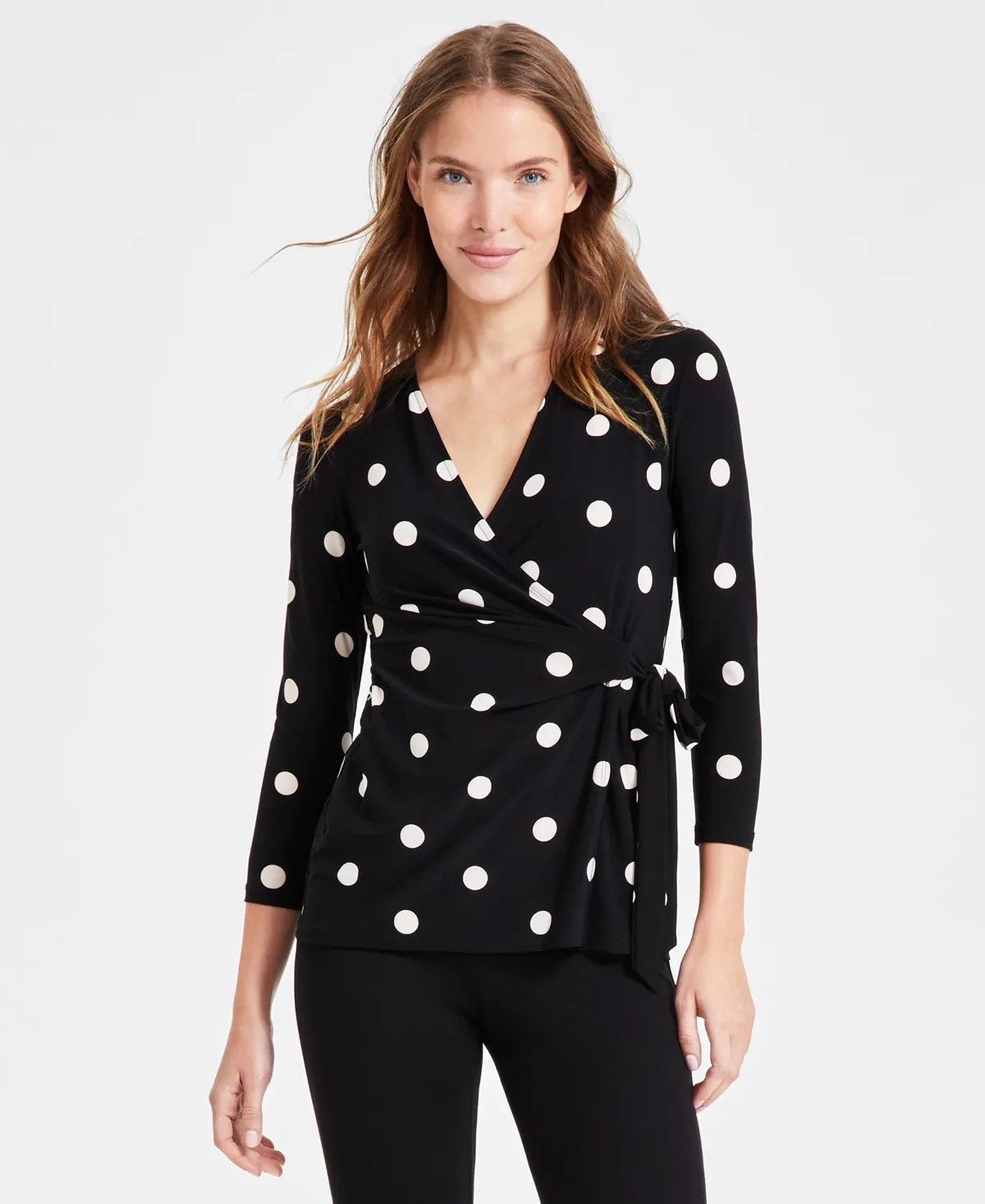 Printed Tie-Waist Top by Anne Klein