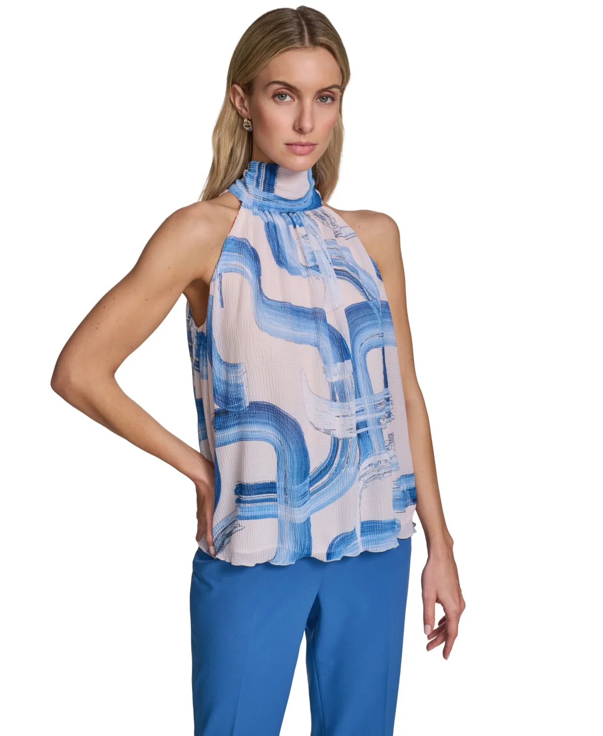 Sleeveless Pleated Top by Calvin Klein
