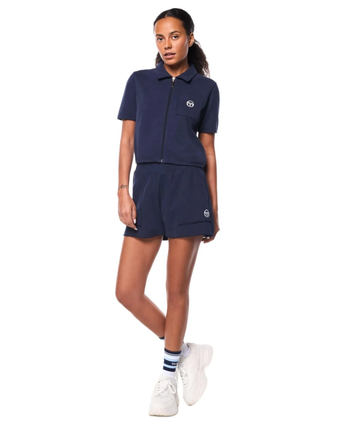 Gianna French Terry Mid-Rise Pull-On Shorts, 3.5" Inseam by Sergio Tacchini
