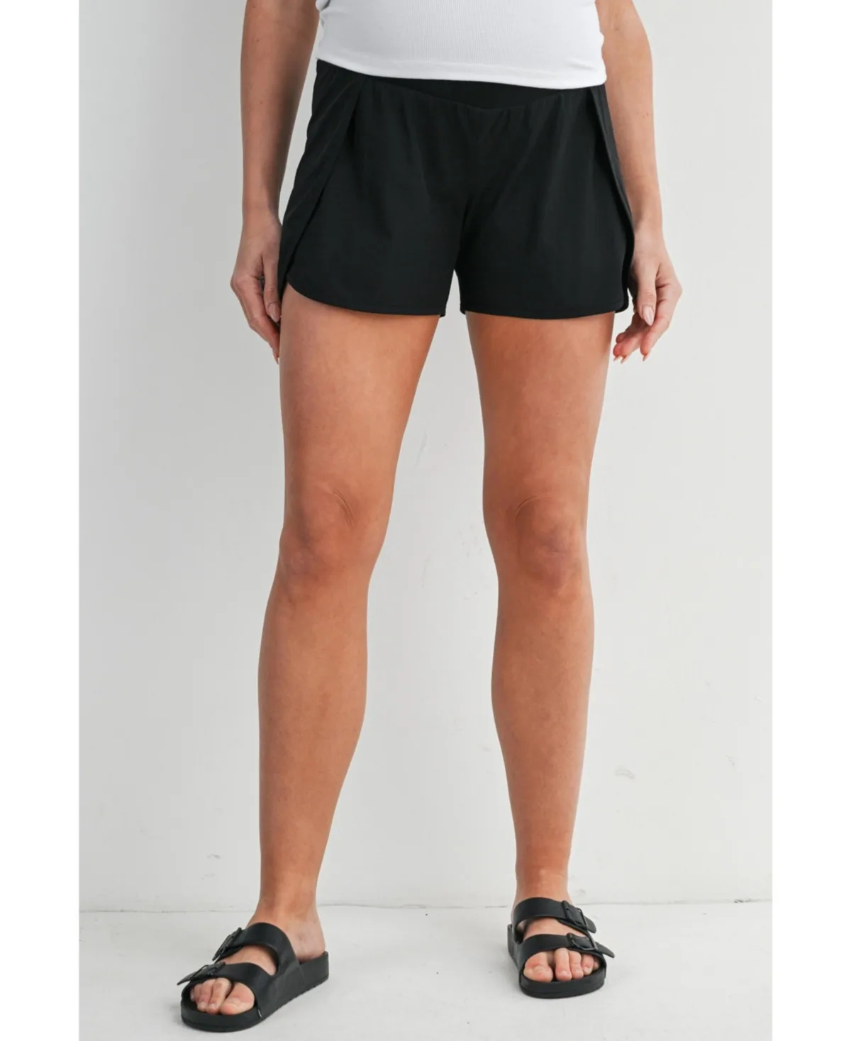 Maternity Over-the-Belly Active Shorts with Built-In Liner by Hello Miz