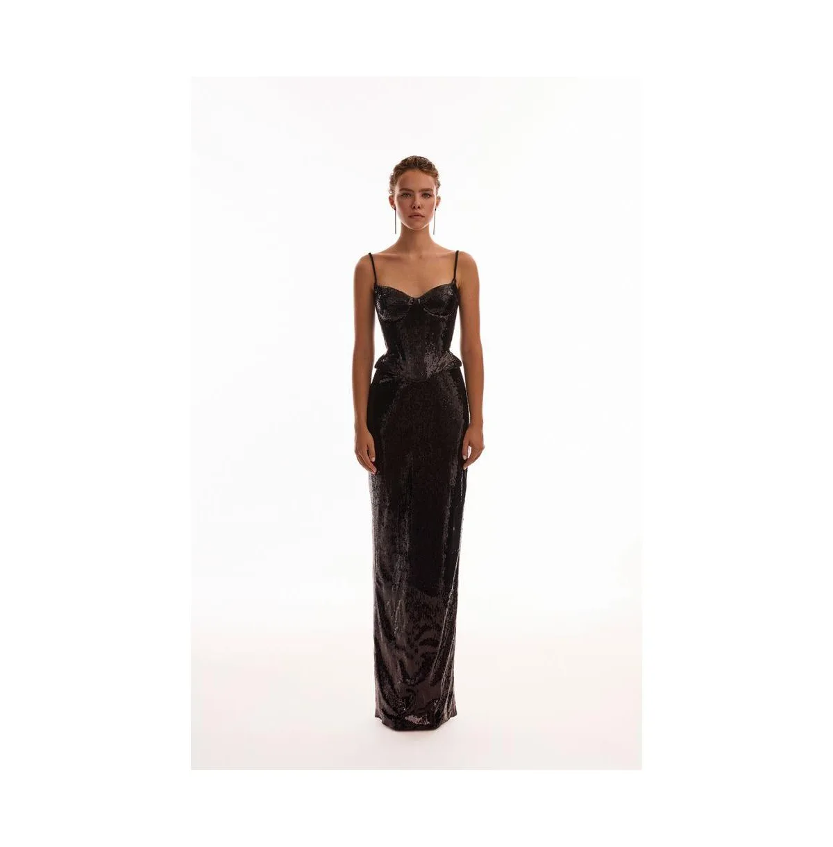 Dramatic Fitted Sequined Maxi Skirt by Milla