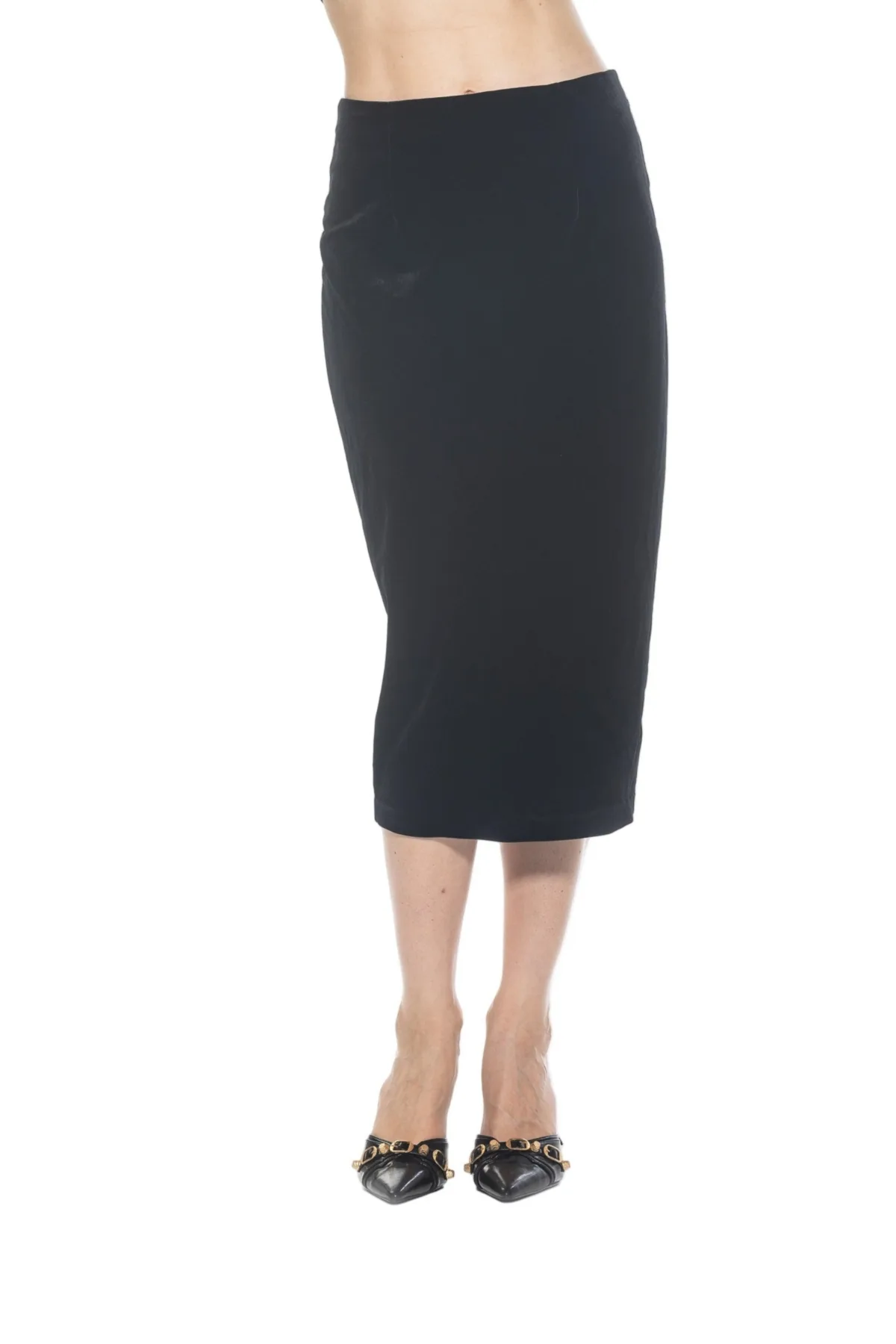Jayden Solid Velvet Midi Skirt by Alexia Admor