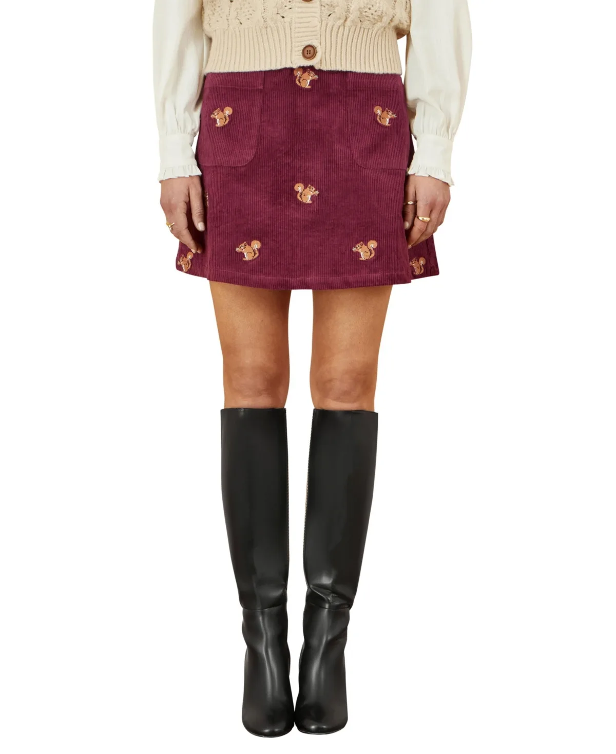Corduroy Daisy Mini Skirt by Yumi