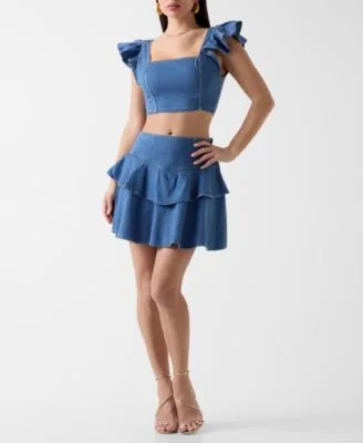 Leah Crop Top Drea Tiered Ruffle Skirt by Guess