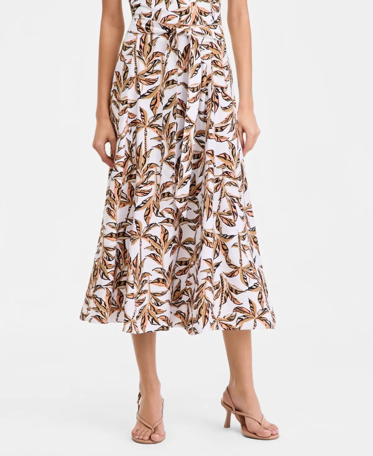 Printed Tie-Waist Midi Skirt by I.n.c. International Concepts