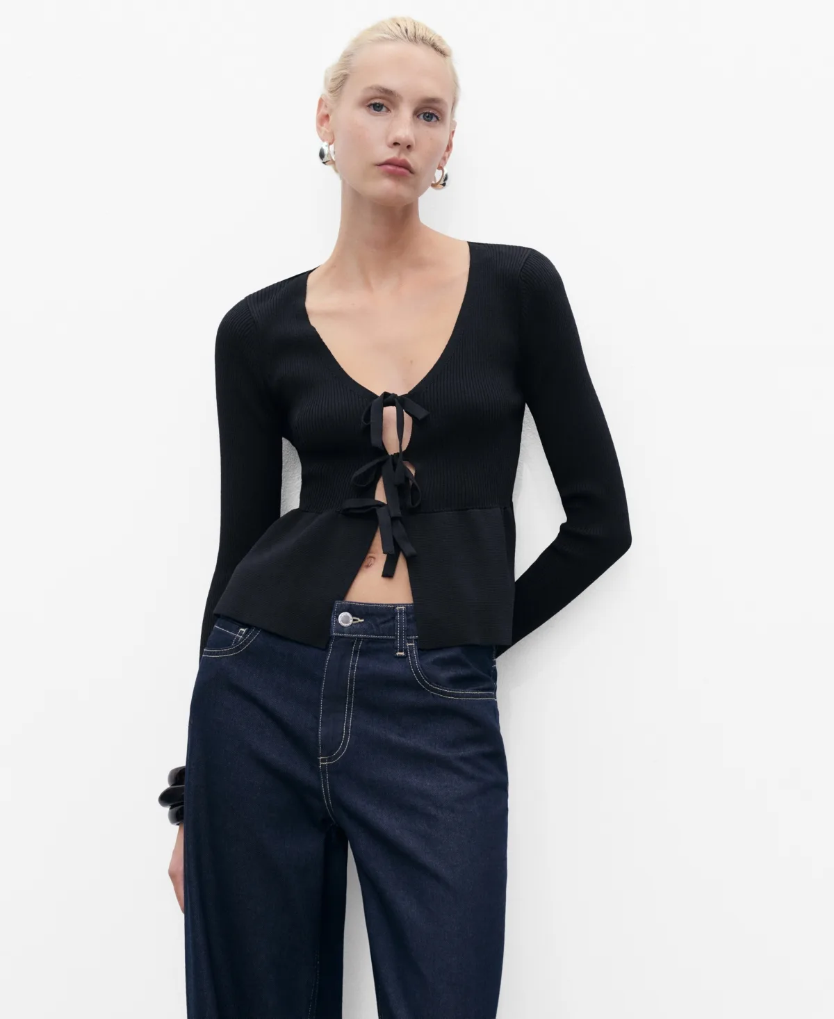 Ties Knitted Cardigan by Mango