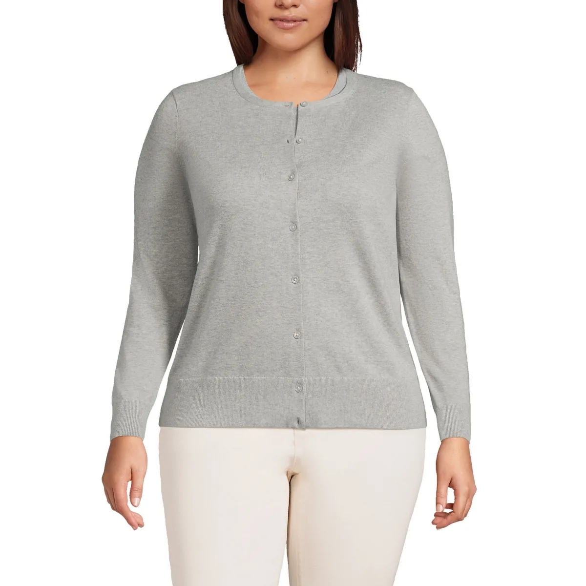 Fine Gauge Cotton Cardigan Sweater by Lands' End