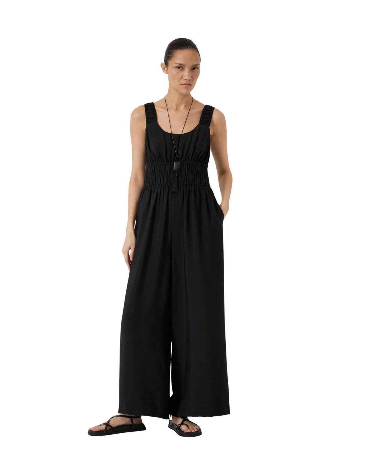 Wrenna Gathered Straps Airflow Jumpsuit by Hush