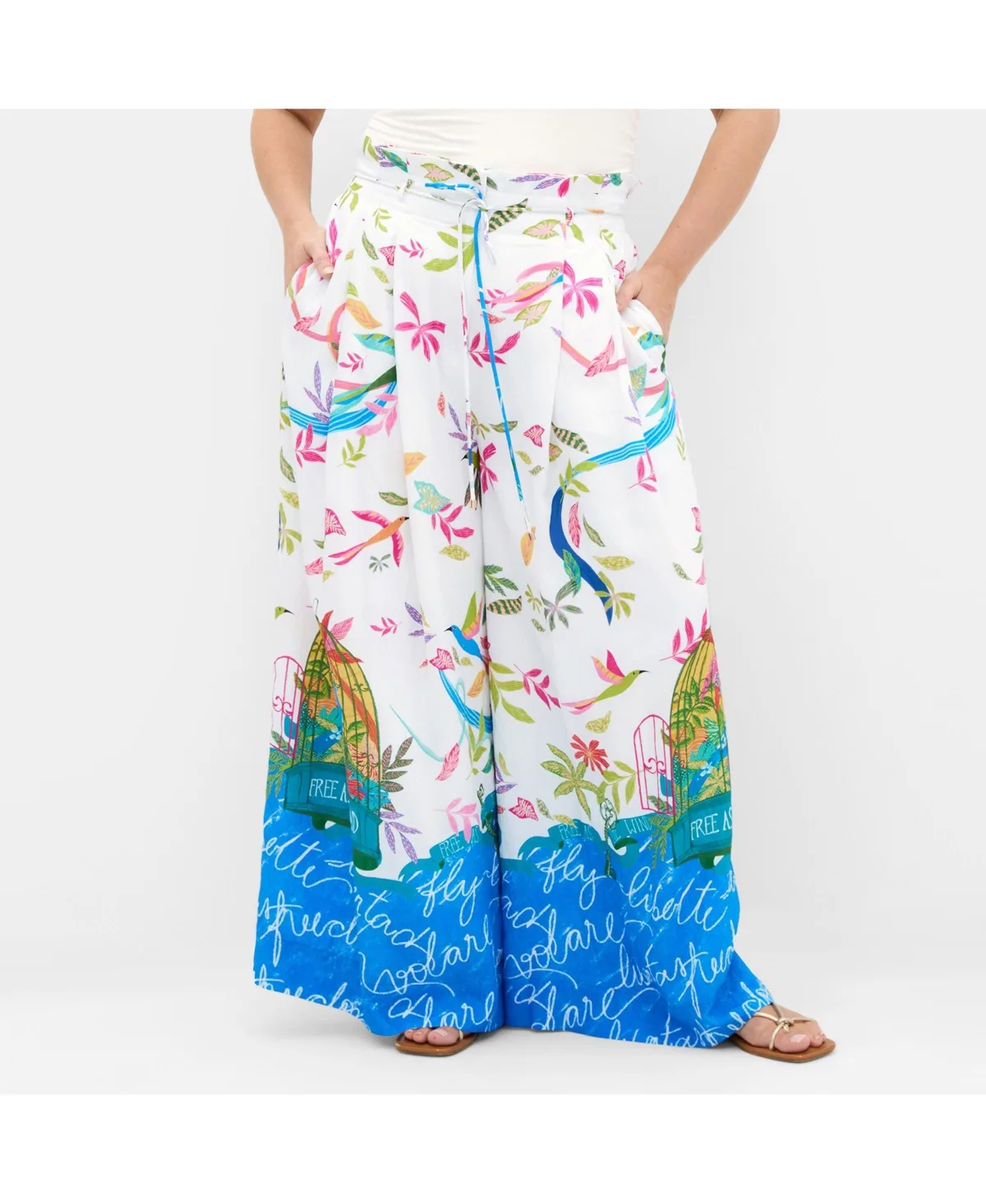 Free Spirit Print Wide Leg Pant by City Chic