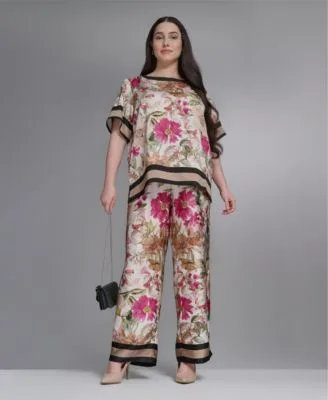 Oversized Boat Neck Printed Floral Pant by Karl Lagerfeld Paris