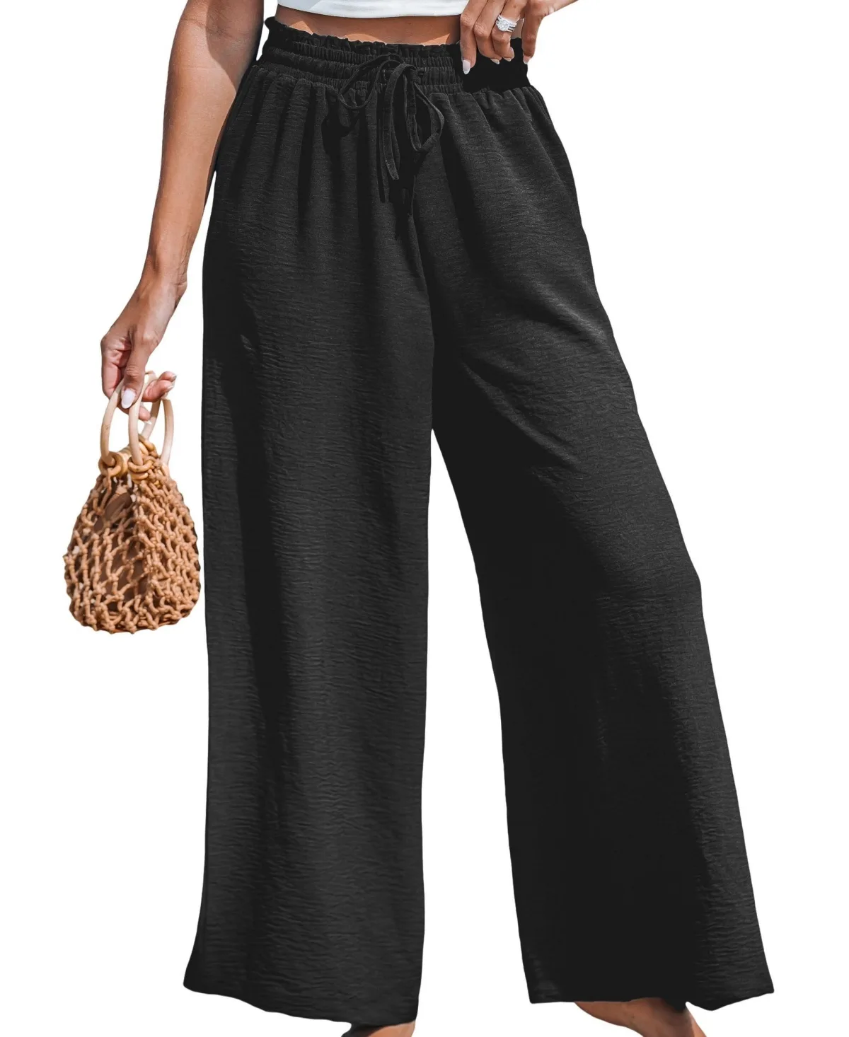 Summer Lovin Drawstring Wide-Leg Pants by Cupshe