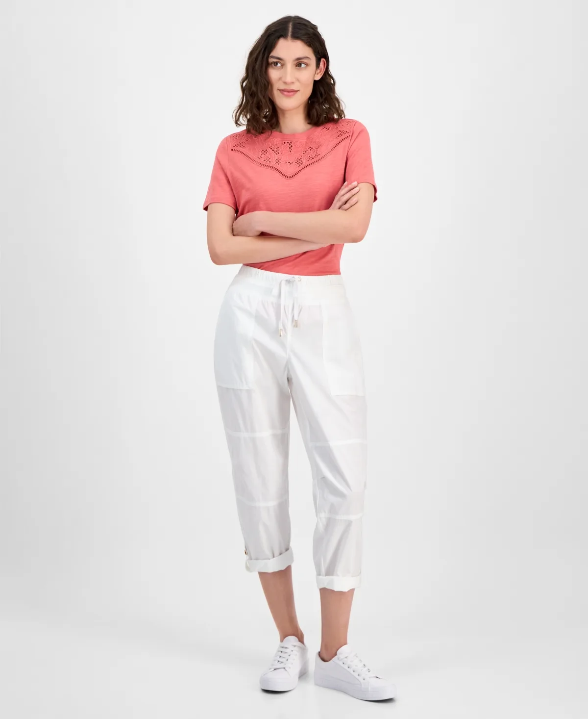 Cotton Roll-Tab Utility Pants by Nautica