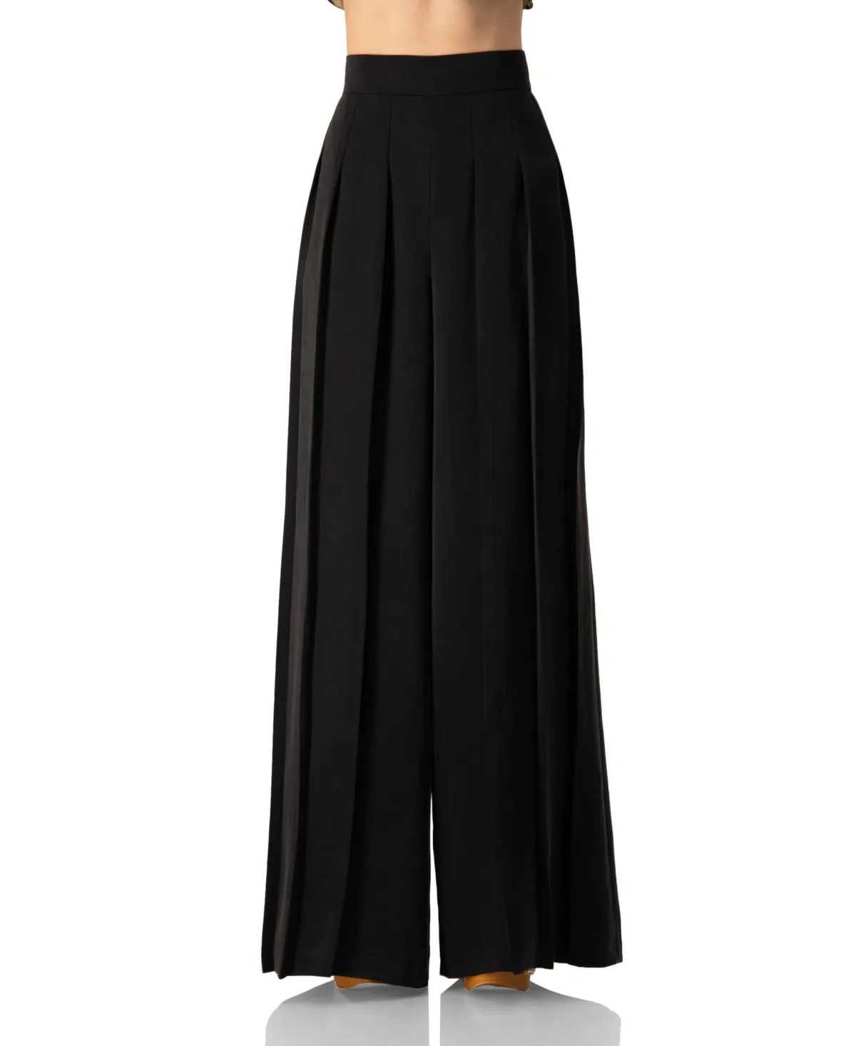 High-Waist Wide-Leg Pleated Pants by Ivonne