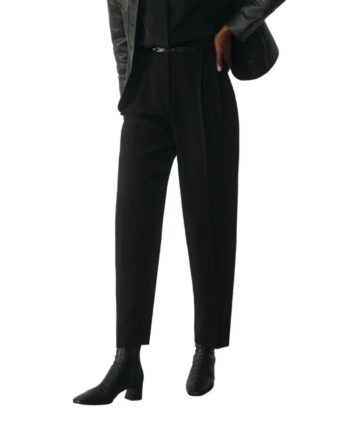 Siena High-Waist Pleated Barrel Trousers