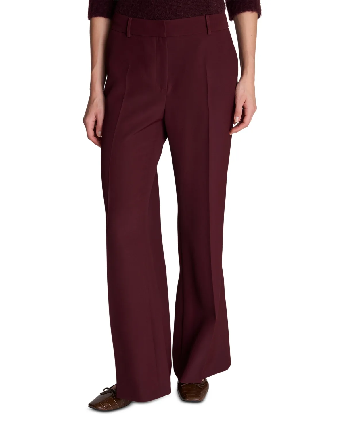 Faux Leather High-Rise Wide-Leg Pintuck Pants