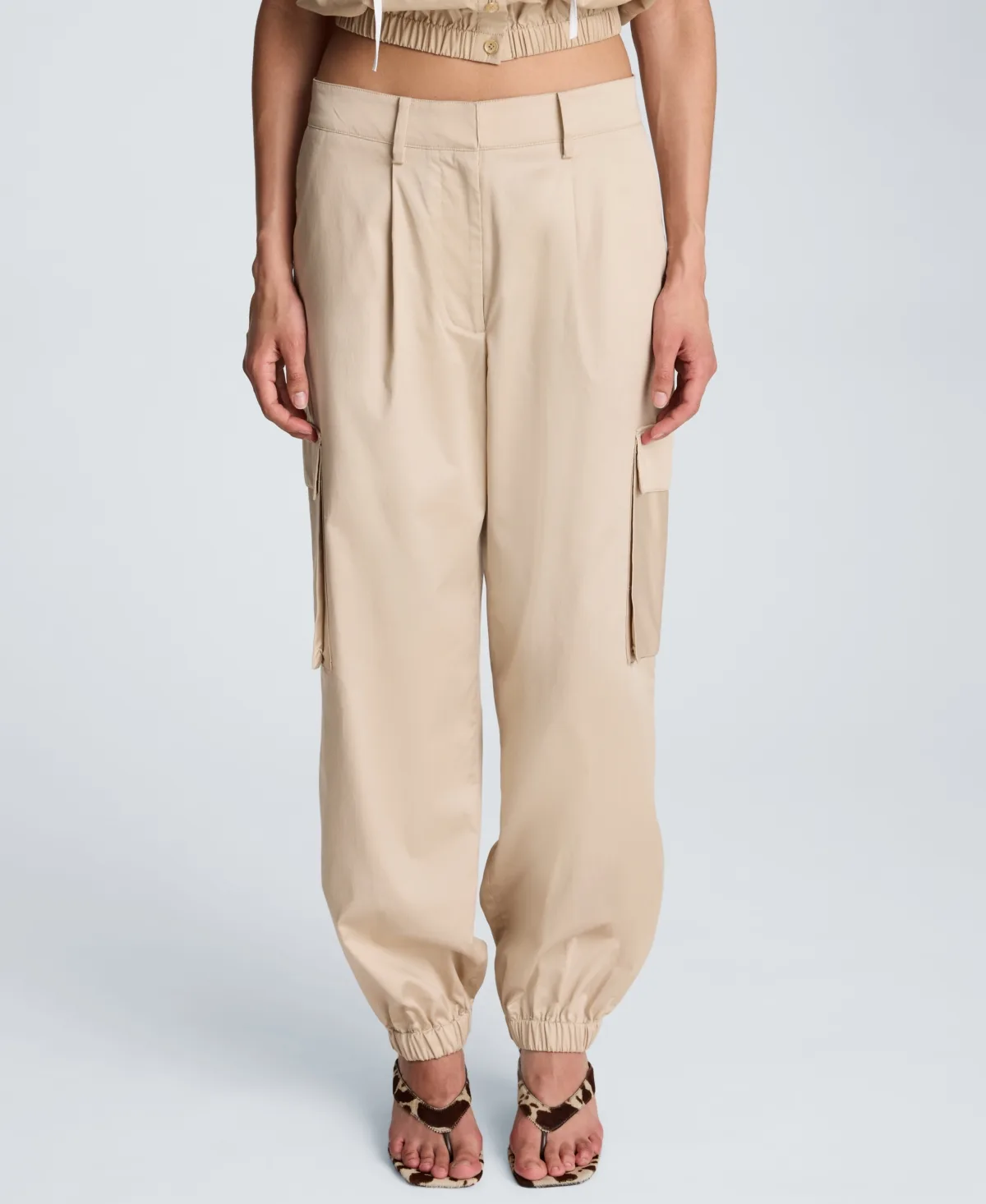 Cotton-Blend Front Pleat Jogger Pants by Kenneth Cole