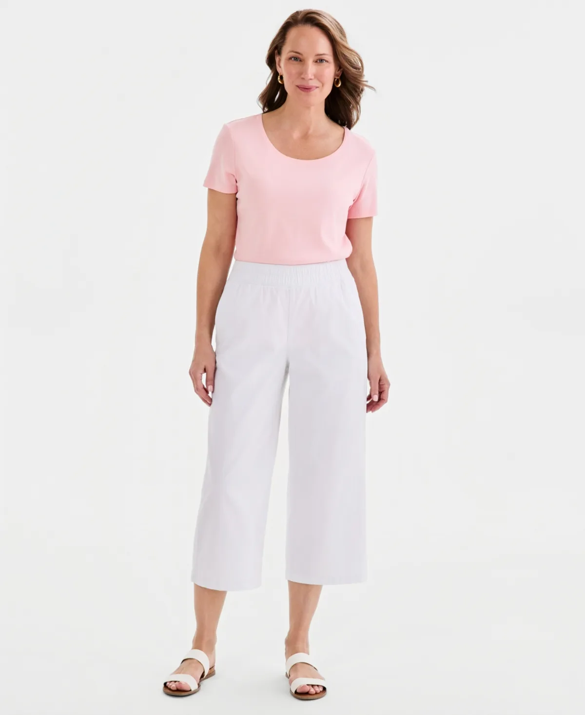Pull-On Wide-Leg Capri Pants by Style & Co