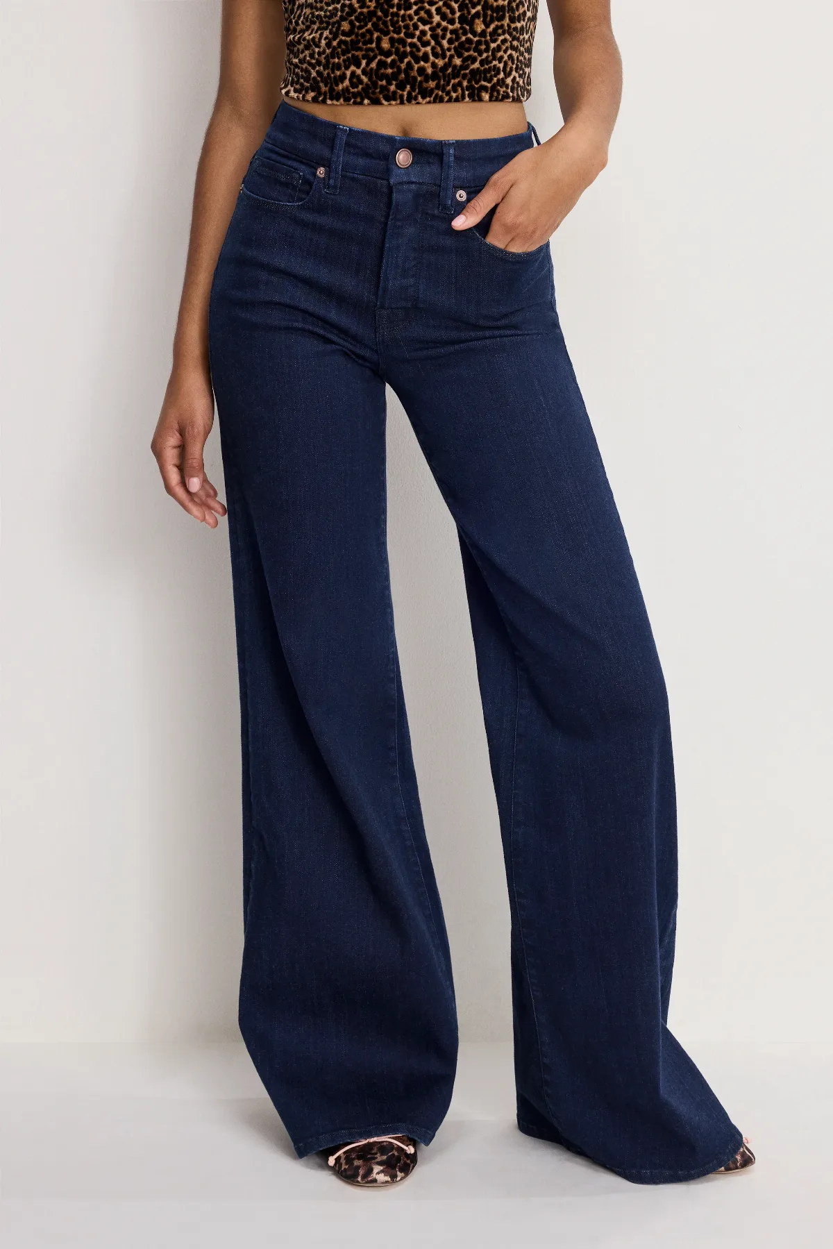 Good Petite Palazzo Jeans by Khloé Kardashian by GOOD AMERICAN