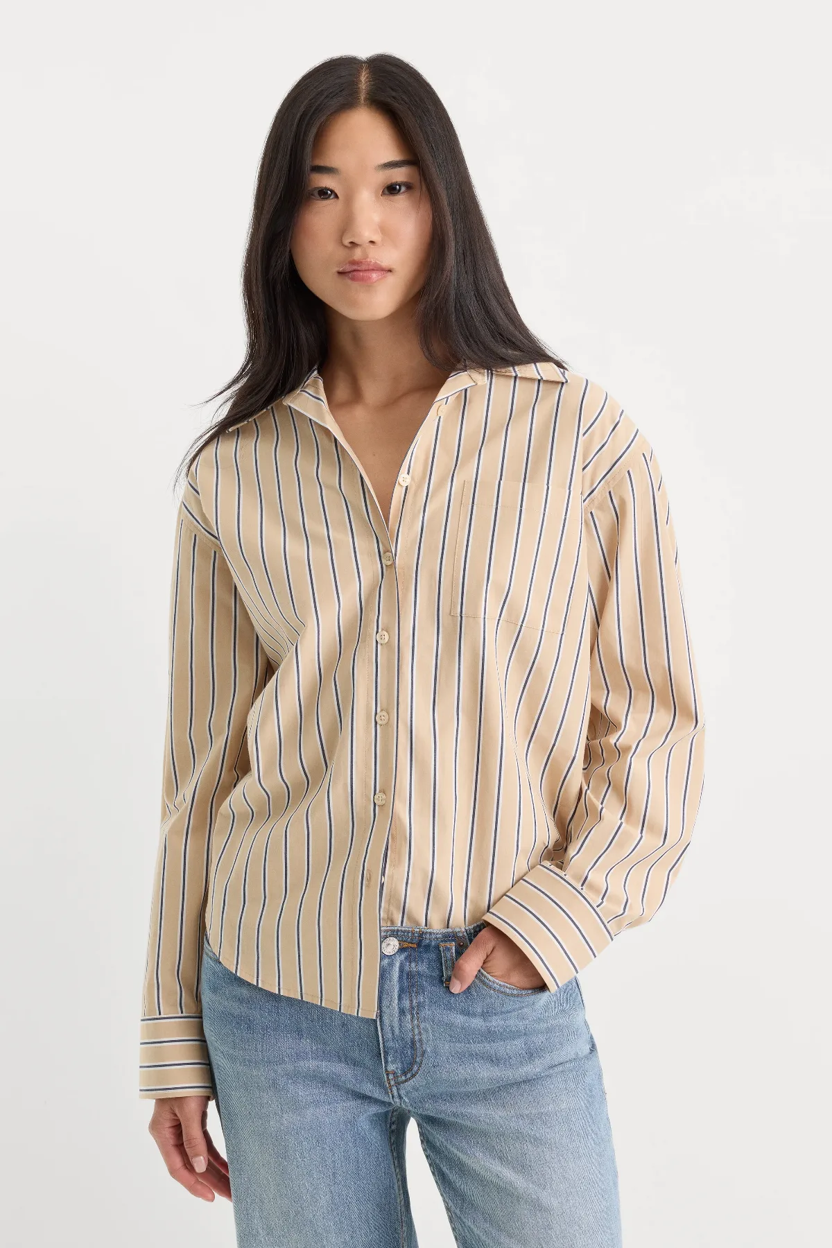 The Poplin Easy Shirt by Khloé Kardashian by GOOD AMERICAN