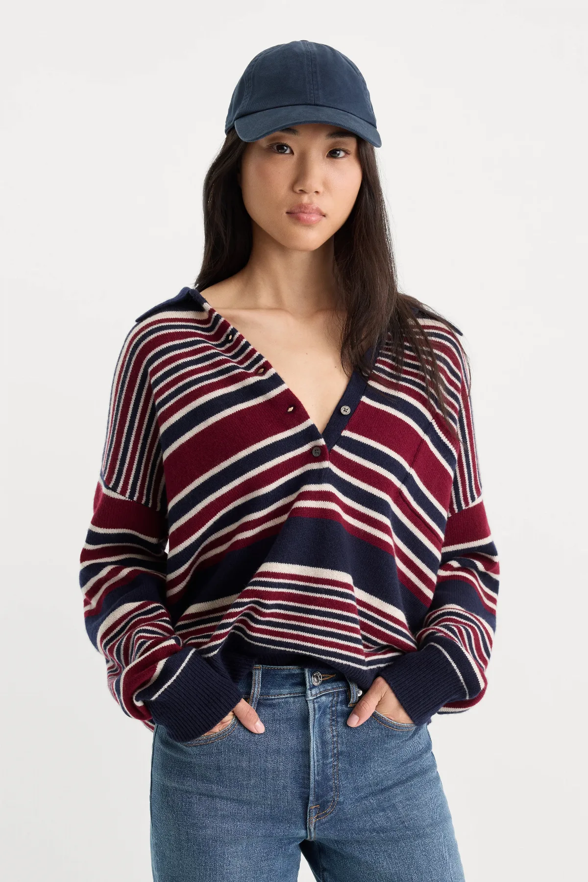 The Oversized Rugby Sweater by Khloé Kardashian by GOOD AMERICAN