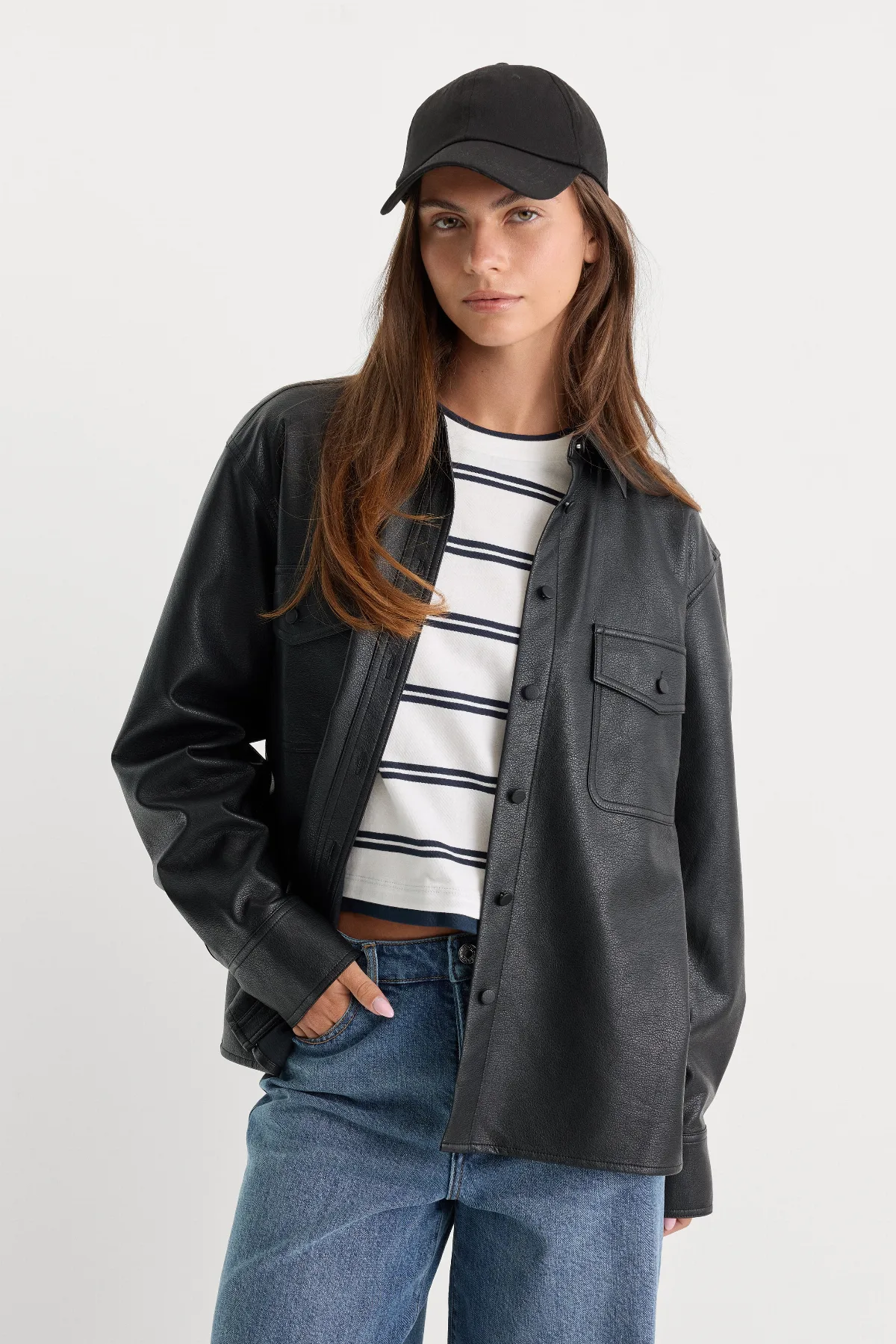 The Better Than Leather Classic Shirt by Khloé Kardashian by GOOD AMERICAN