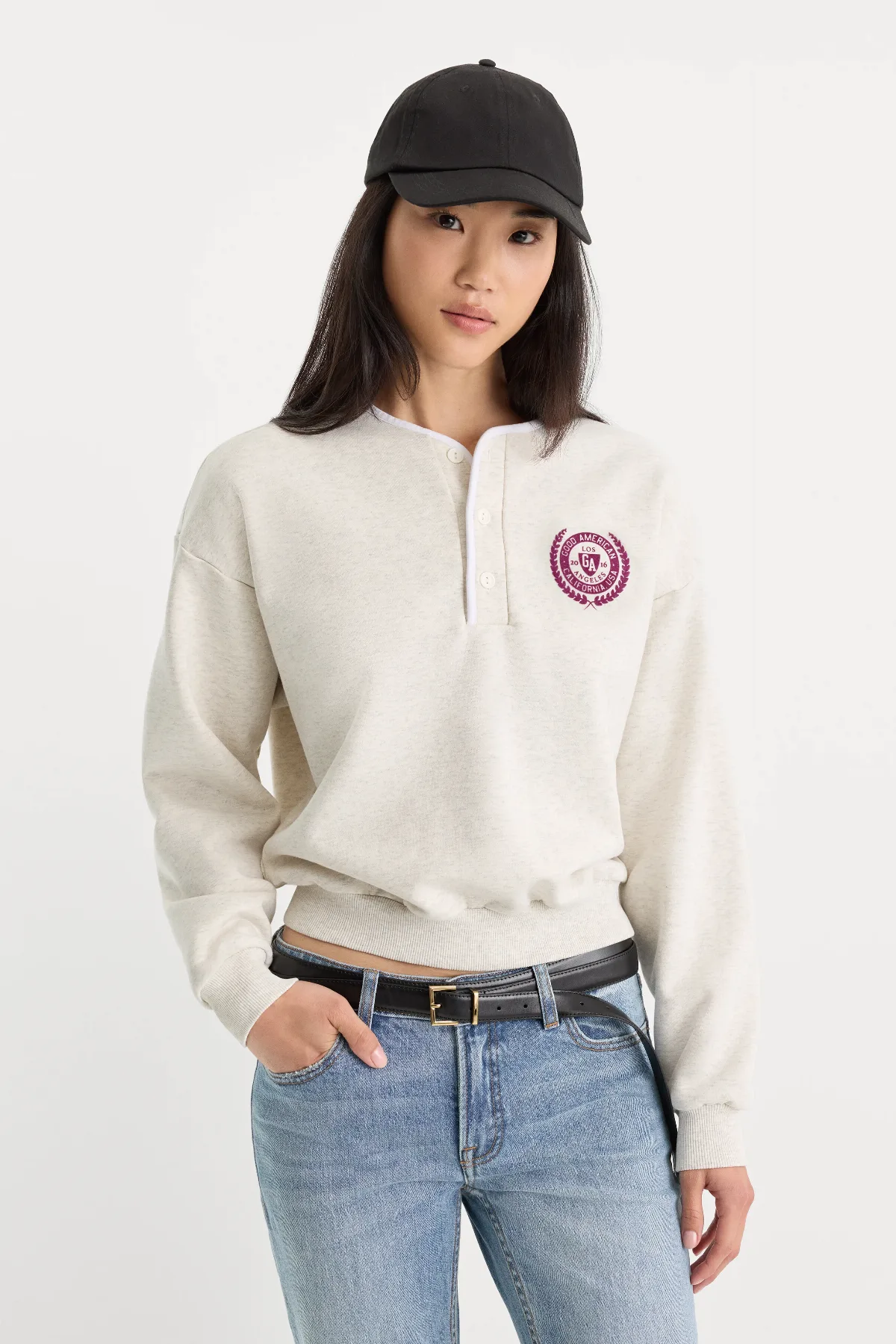 The Brushed Fleece Henley by Khloé Kardashian