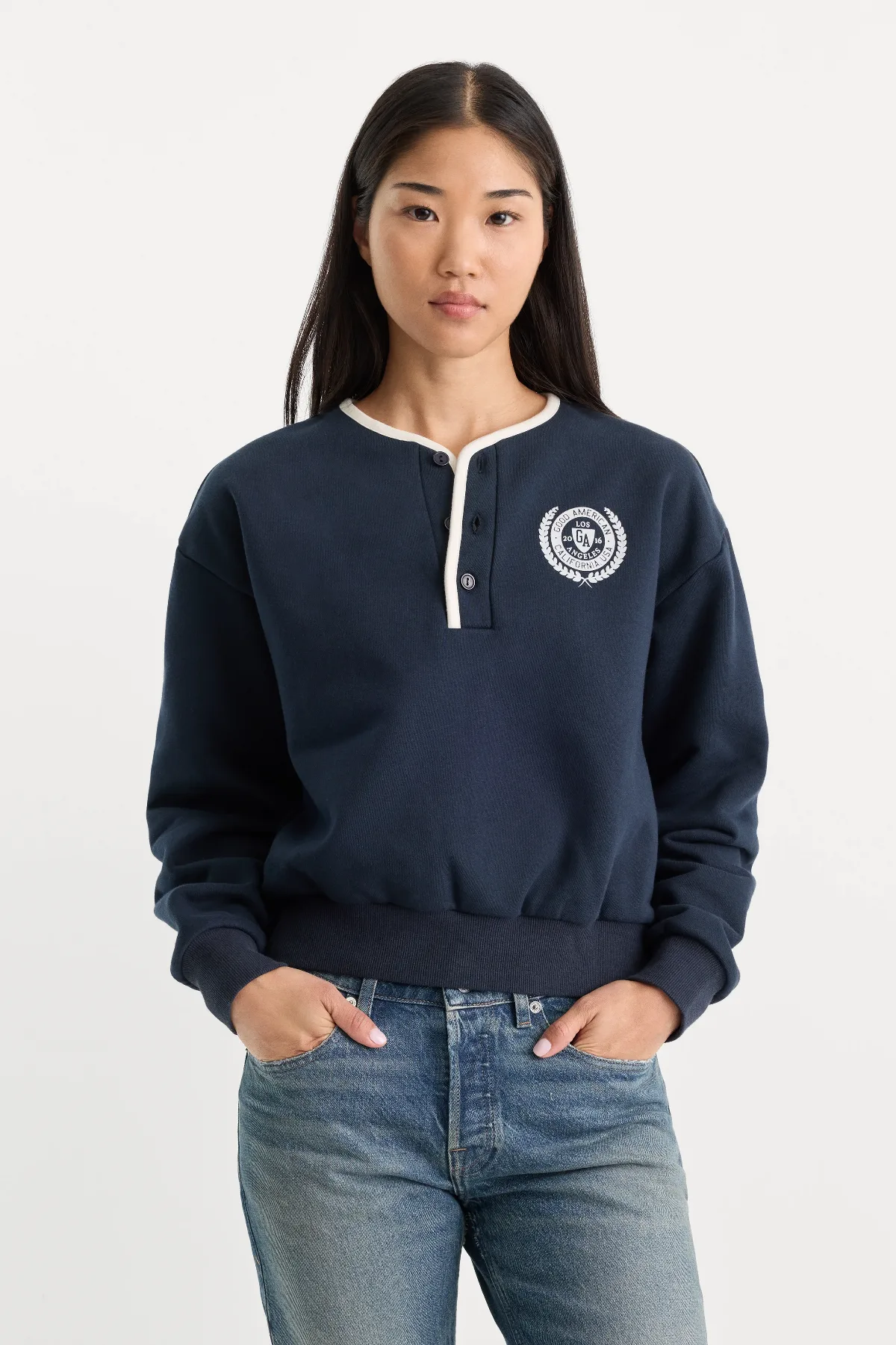 The Brushed Fleece Henley by Khloé Kardashian
