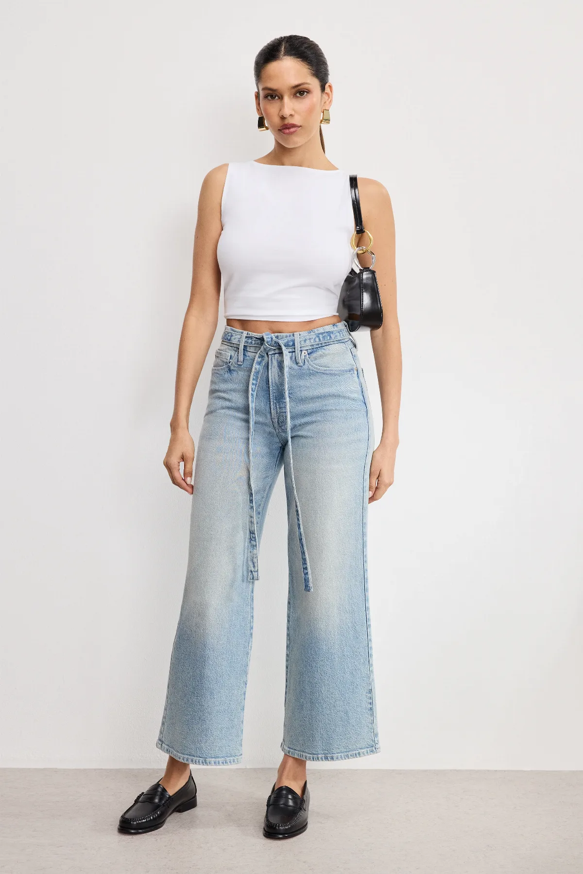 Good Waist Palazzo Cropped Jeans by Khloé Kardashian by GOOD AMERICAN