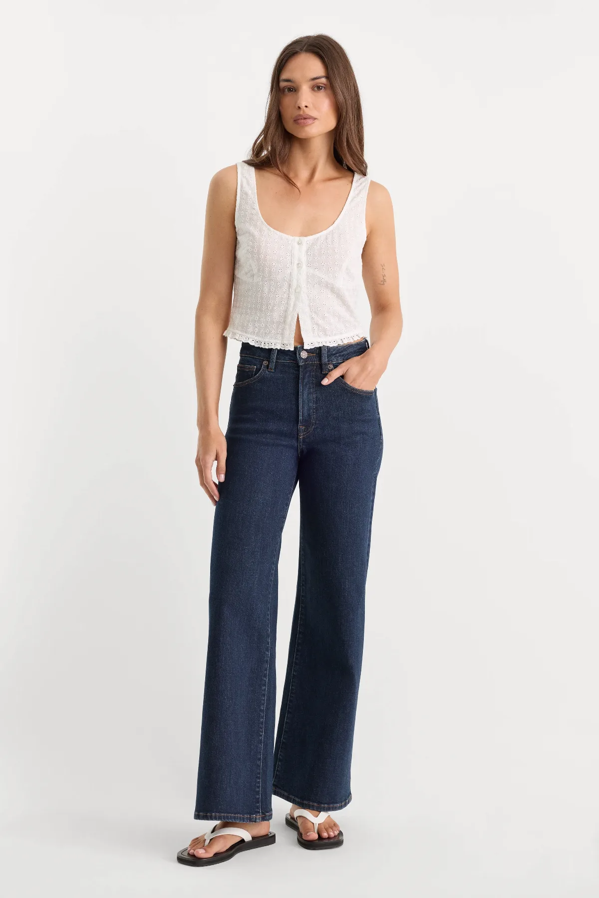 Good Waist Palazzo Ankle Jeans by Khloé Kardashian by GOOD AMERICAN