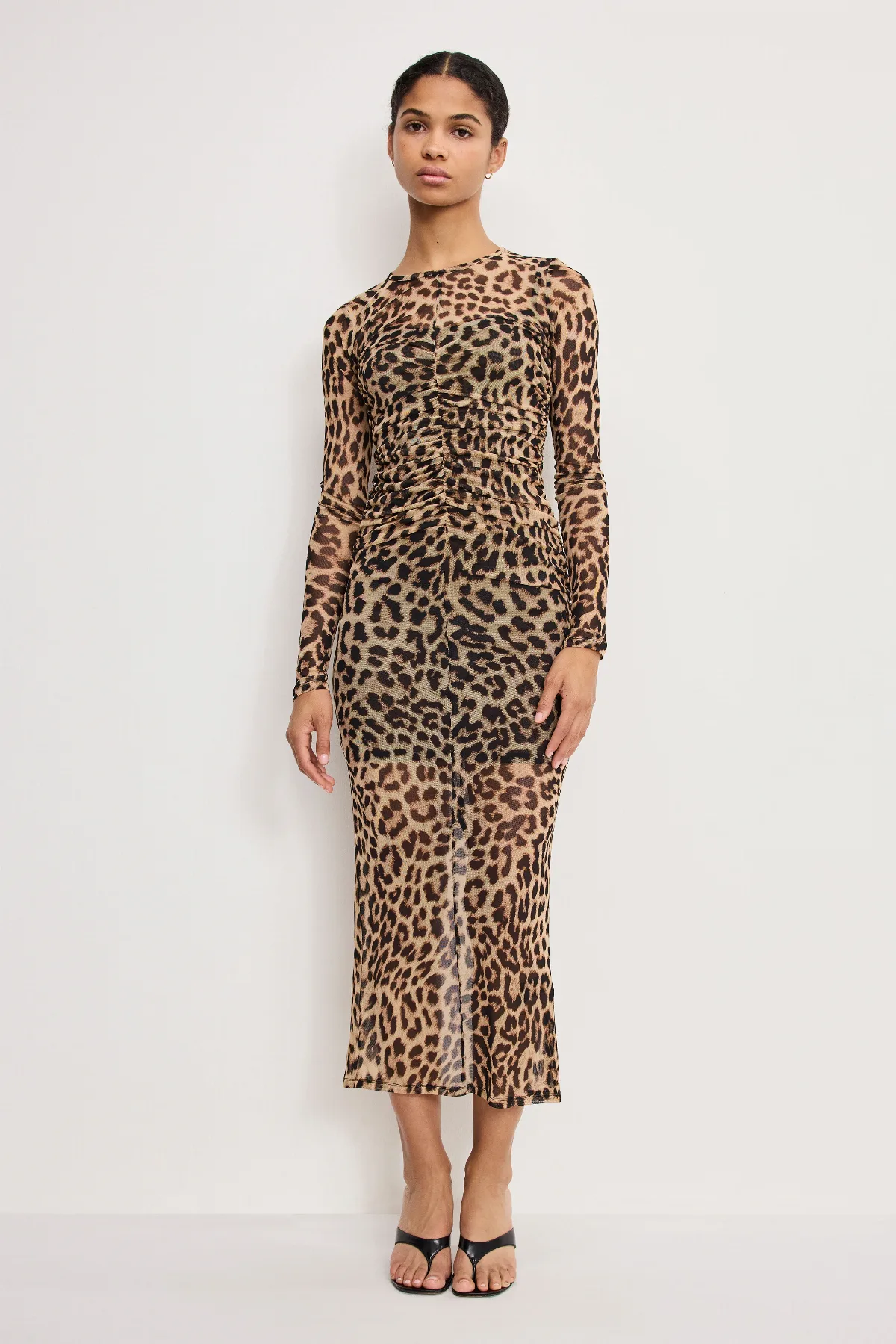 Mesh Ruched Maxi Dress by Khloé Kardashian