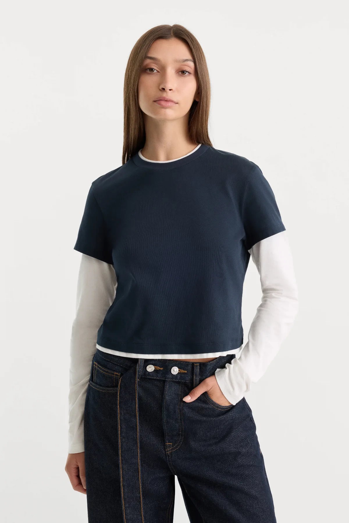 The Combo Layered Tee by Khloé Kardashian by GOOD AMERICAN