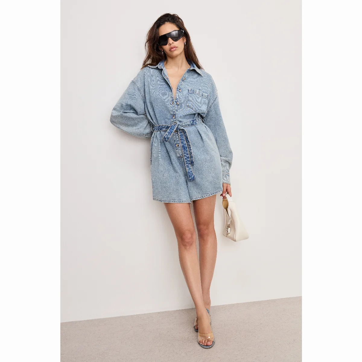Weightless Denim Romper by Khloé Kardashian by GOOD AMERICAN
