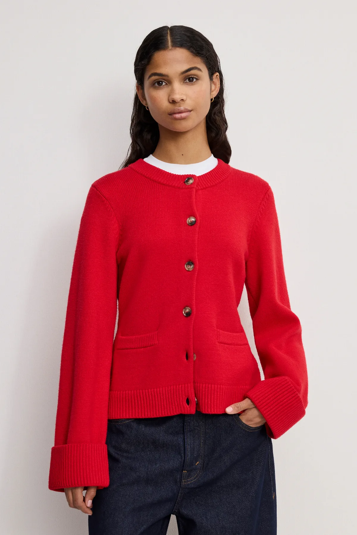 Button Front Knit Cardigan by Khloé Kardashian by GOOD AMERICAN