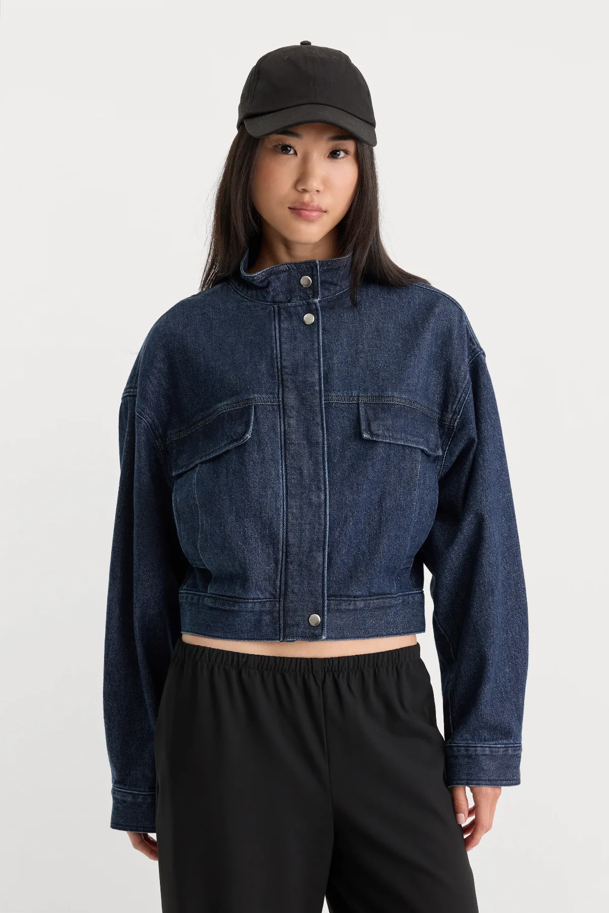 The Denim Bomber Jacket by Khloé Kardashian by GOOD AMERICAN