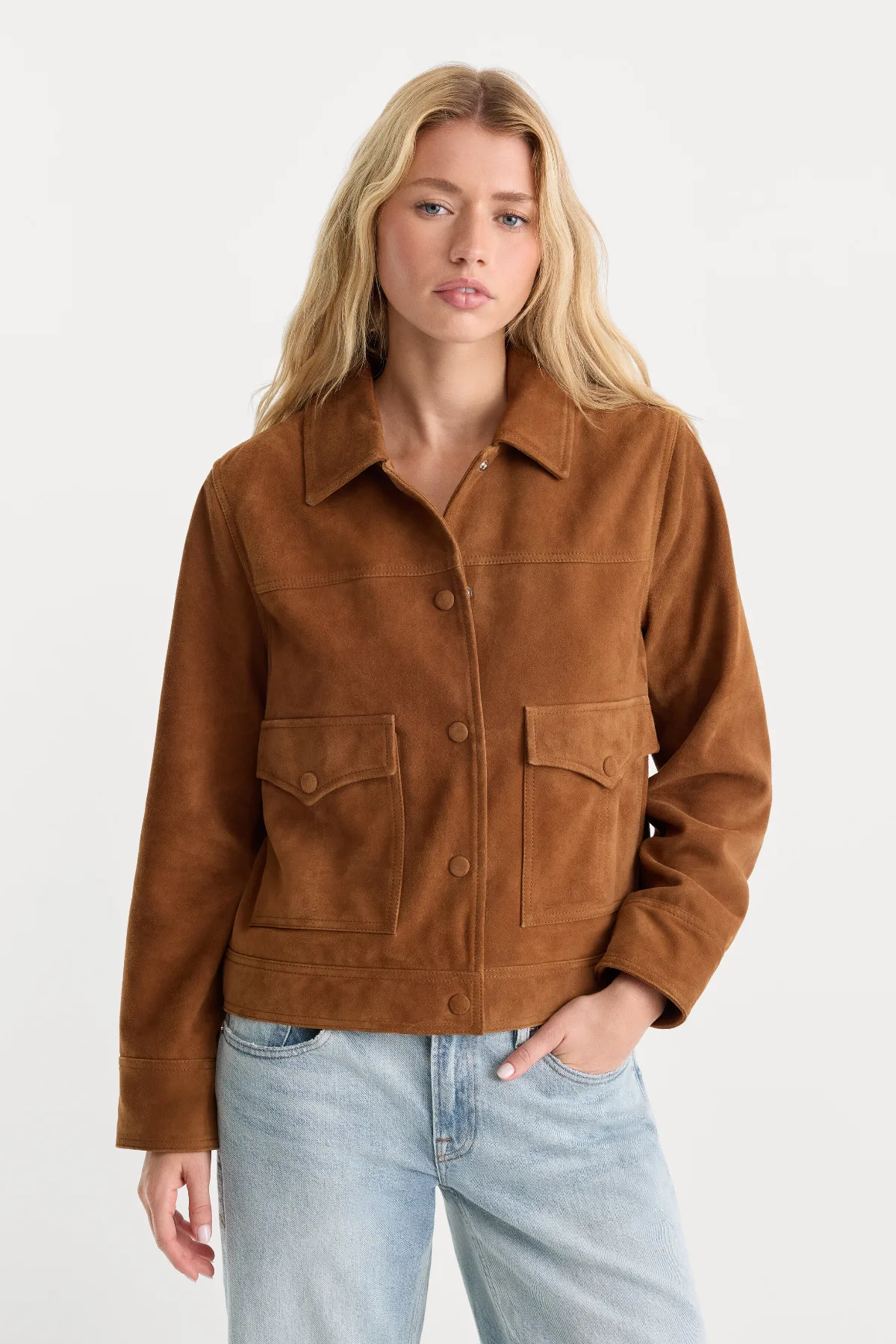 The Suede Boxy Jacket by Khloé Kardashian