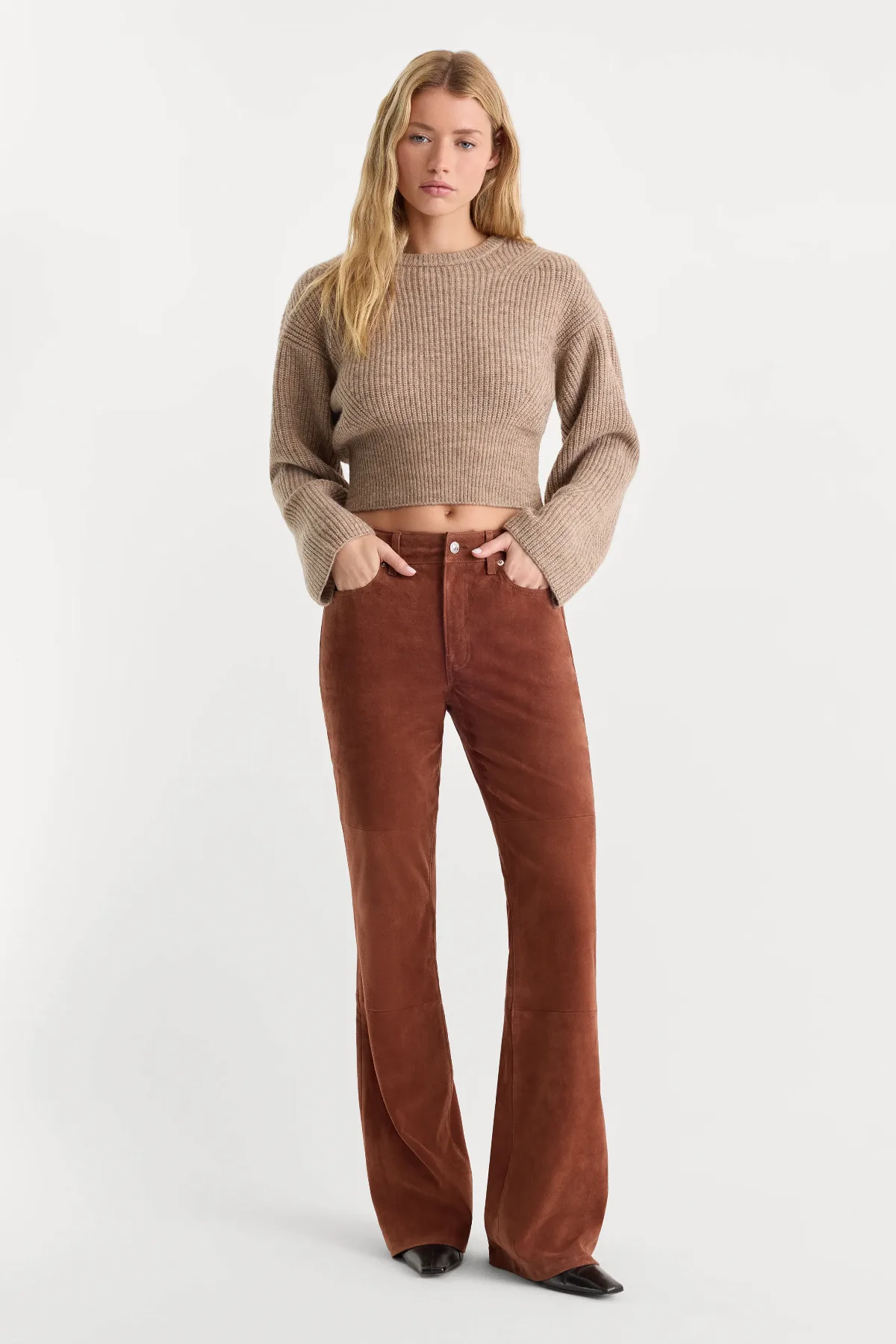 Suede Good Legs Flare Pant by Khloé Kardashian by GOOD AMERICAN