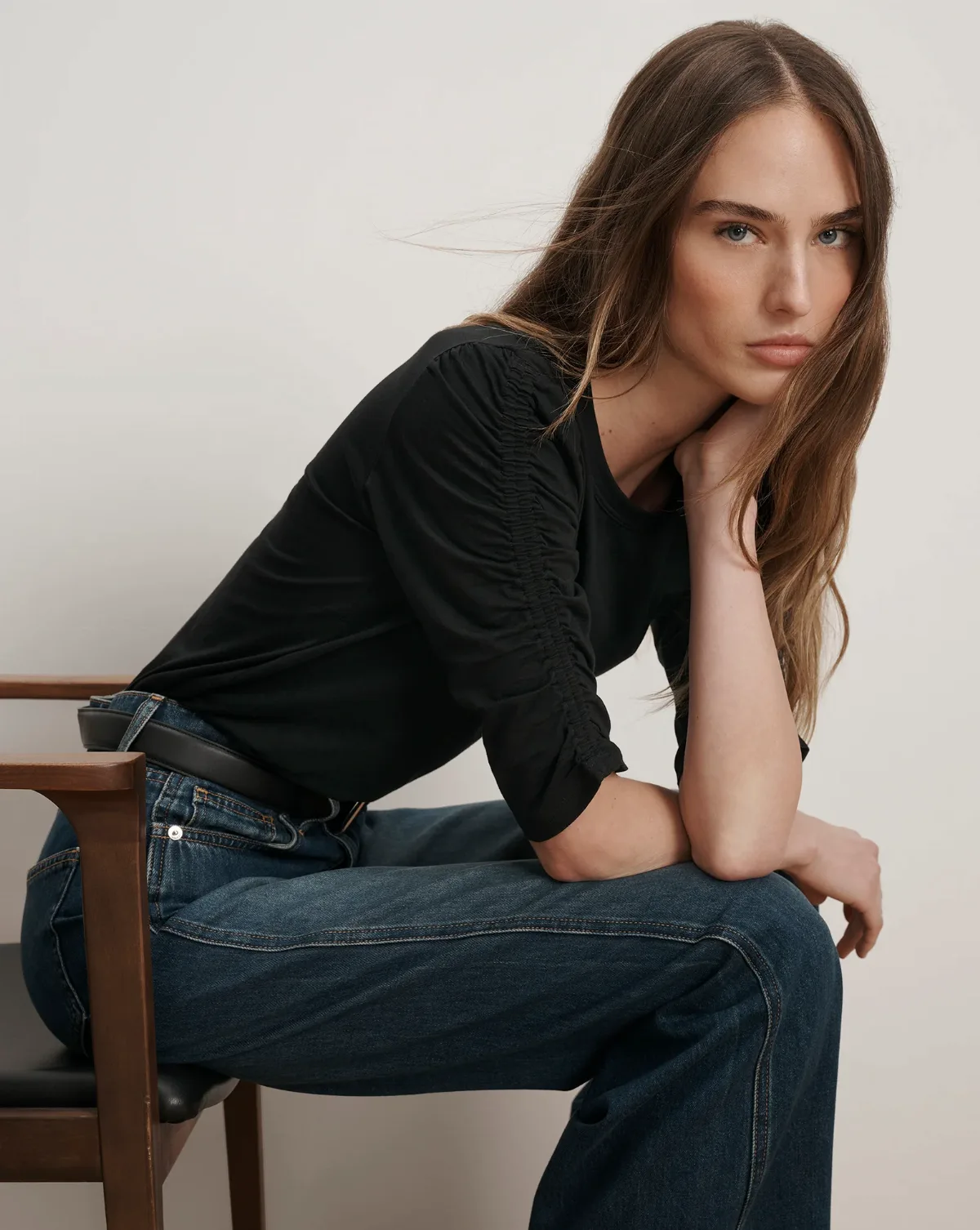 Waldorf Ruched-Sleeve T-Shirt